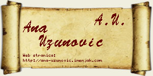 Ana Uzunović vizit kartica